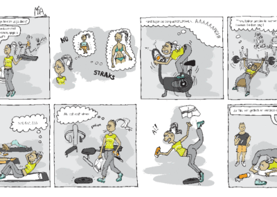 Mia gym cartoon illustrator Gea Schuiling