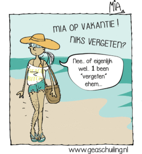 Mia vakantie cartoon illustrator Gea Schuiling