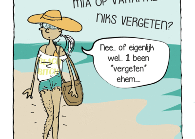 Mia vakantie cartoon illustrator Gea Schuiling